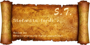Stefanits Teréz névjegykártya